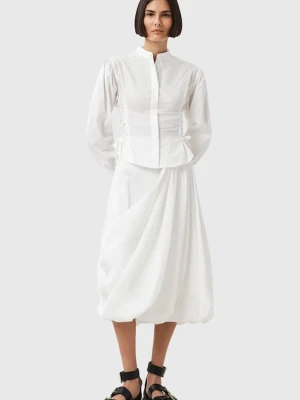 AllSaints spódnica NIA kolor biały midi rozkloszowana W001RD