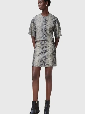 AllSaints spódnica skórzana RENAI kolor multicolor mini ołówkowa W007RC