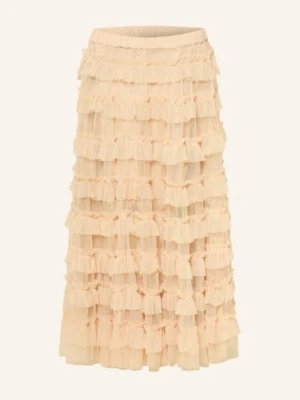 Allsaints Spódnica Z Tiulu Z Falbanami rosa