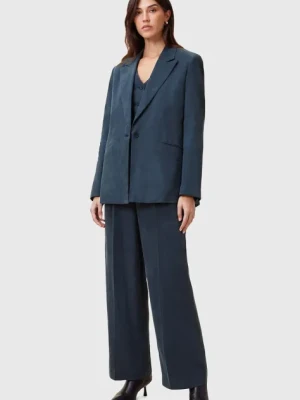 AllSaints spodnie AVERIE damskie kolor niebieski proste medium waist W040QC