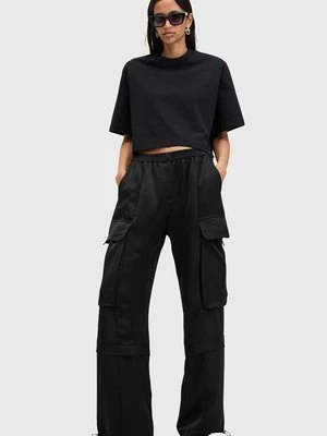 AllSaints spodnie BARBARA TROUSER damskie kolor czarny fason cargo high waist W011TB