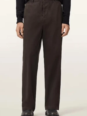 AllSaints spodnie bawełniane męskie kolor brązowy proste M026TD
