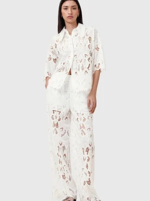 AllSaints spodnie CHARLI damskie kolor biały proste high waist W080TC