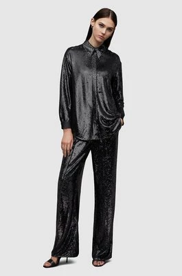 AllSaints spodnie Charli damskie kolor czarny szerokie medium waist