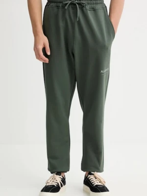 AllSaints spodnie dresowe bawełniane UNDRGRND kolor zielony gładkie M031TB