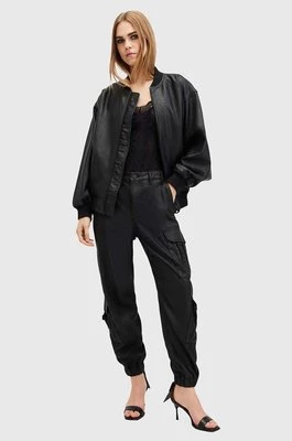 AllSaints spodnie HIMARI CARGO TROUSER damskie kolor czarny fason cargo medium waist W003TC