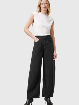 AllSaints spodnie JETT damskie kolor czarny szerokie high waist W077TC