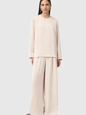 AllSaints spodnie LEANNE damskie kolor biały szerokie medium waist W015TD