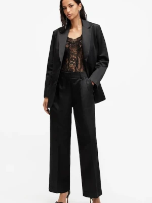 AllSaints spodnie SAE damskie kolor czarny szerokie medium waist W029QB