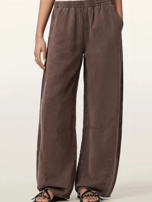 AllSaints spodnie wide leg damskie z dodatkiem lnu JETT