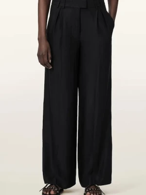 AllSaints spodnie wide leg damskie z lnem CHARLEY