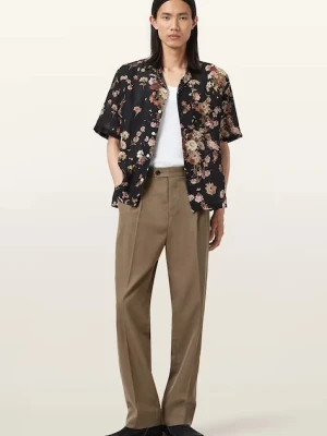 AllSaints spodnie z dodatkiem wełny TALLIS męskie kolor brązowy proste M021TD