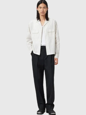 AllSaints spodnie z dodatkiem wełny TALLIS męskie kolor czarny proste M021TD