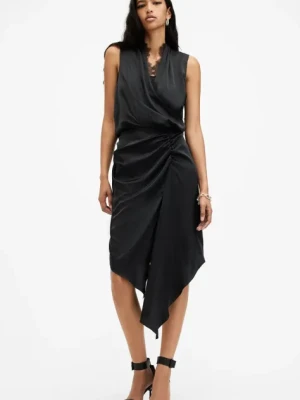 AllSaints sukienka ABI LACE kolor czarny mini prosta W256DB