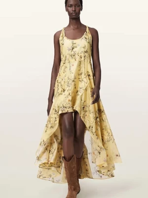 AllSaints sukienka asymetryczna z lyocellem DORINA