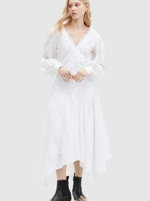 AllSaints sukienka bawełniana AVIANA BRODERIE DRES biały