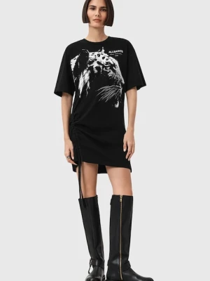 AllSaints sukienka bawełniana IVANA kolor czarny mini oversize W077DD