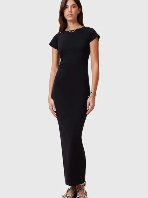 AllSaints sukienka bawełniana KATARINA kolor czarny maxi dopasowana W253DC
