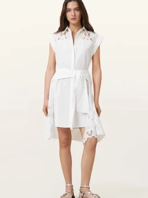 AllSaints sukienka bawełniana ZOLA kolor biały mini prosta W129DC