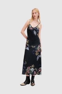 AllSaints sukienka Bryony Sanibel kolor czarny midi prosta