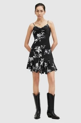 AllSaints sukienka ERICA IONA DRESS kolor czarny mini rozkloszowana W004DA