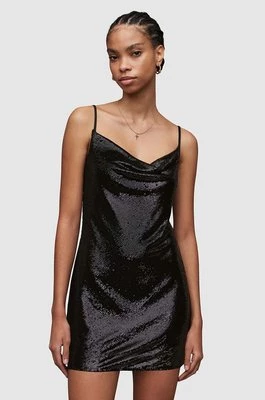 AllSaints sukienka Haddi kolor czarny mini dopasowana