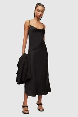 AllSaints sukienka HADLEY DRESS kolor czarny midi prosta WD055V