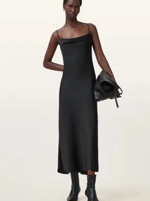 AllSaints sukienka HADLEY kolor czarny midi dopasowana W033DZ