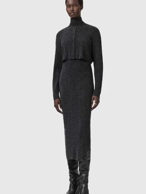 AllSaints sukienka i kardigan z dodatkiem wełny