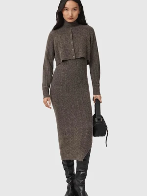AllSaints sukienka i kardigan z dodatkiem wełny