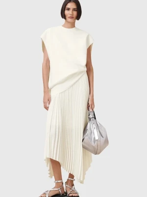 AllSaints sukienka i sweter LEIA kolor biały midi rozkloszowana W172DC