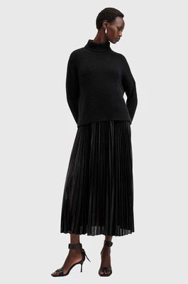 AllSaints sukienka i sweter SPARK DRESS kolor czarny midi rozkloszowana W082DB