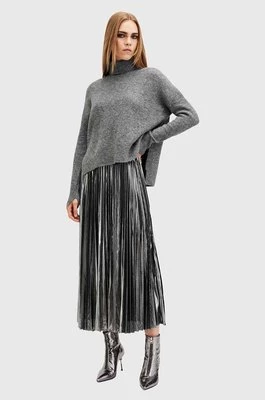 AllSaints sukienka i sweter SPARK DRESS kolor szary midi rozkloszowana W082DB