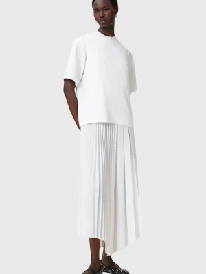 AllSaints sukienka i t-shirt JAX kolor biały maxi rozkloszowana W326DB