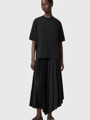 AllSaints sukienka i t-shirt JAX kolor czarny maxi rozkloszowana W326DB