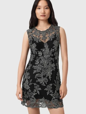 AllSaints sukienka INAYA kolor czarny mini prosta W043DD