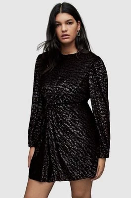 AllSaints sukienka JEMIMA LEP DRESS kolor czarny mini prosta WD294X