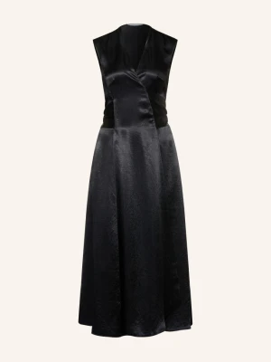 Allsaints Sukienka Kopertowa Jeanne Z Satyny schwarz CZARNY