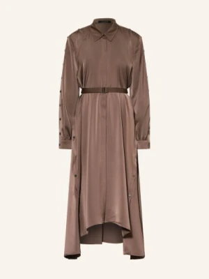 Allsaints Sukienka Koszulowa Lexi Z Satyny braun