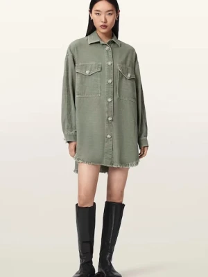 AllSaints sukienka koszulowa z lyocellem HETTIE
