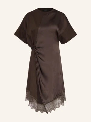 Allsaints Sukienka Lana Z Mieszanki Materiałów Z Koronką braun