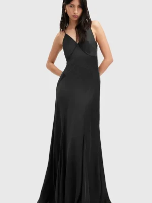 Zdjęcie produktu AllSaints sukienka LILI kolor czarny maxi rozkloszowana W258DB