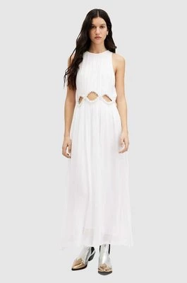 AllSaints sukienka MABEL DRESS kolor biały maxi rozkloszowana WD585Z