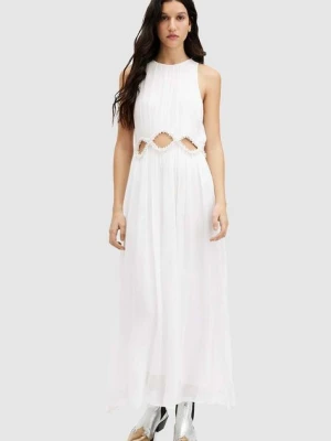 AllSaints sukienka MABEL DRESS kolor biały maxi rozkloszowana WD585Z