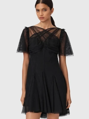 AllSaints sukienka MADI kolor czarny mini rozkloszowana W005DD