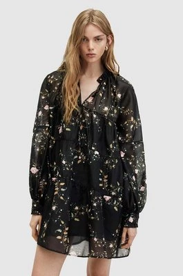 AllSaints sukienka MINDY OTO DRESS kolor czarny mini rozkloszowana WD534Z