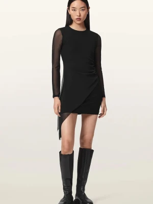 AllSaints sukienka mini RILEY SL czarny