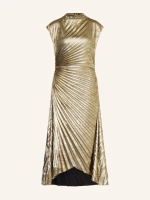 Allsaints Sukienka Plisowana Rayanna gold