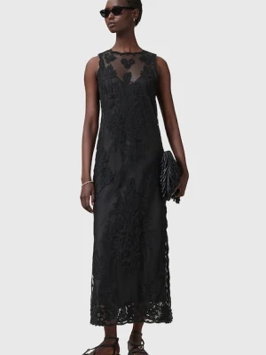 AllSaints sukienka RYE kolor czarny maxi dopasowana W130DC