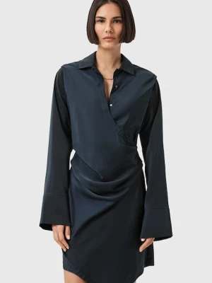 AllSaints sukienka TIRA kolor granatowy mini dopasowana W013DD